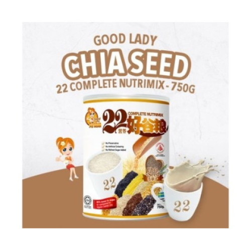 Bột ngũ cốc dinh dưỡng 22 Complete Nutrimix - Chia Seed (Hạt chia)_ Hộp thiếc 750g 