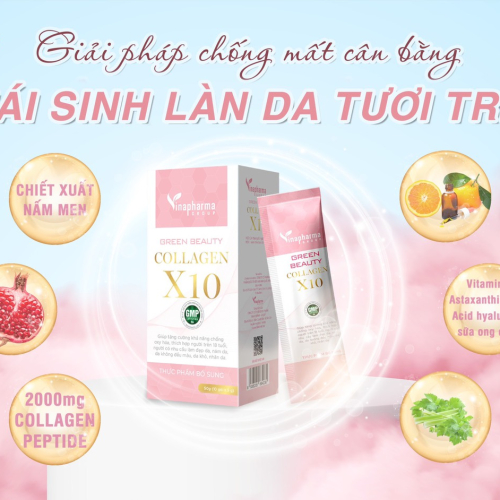 Thực phẩm bổ sung Green Beauty Collagen X 10 (vina)